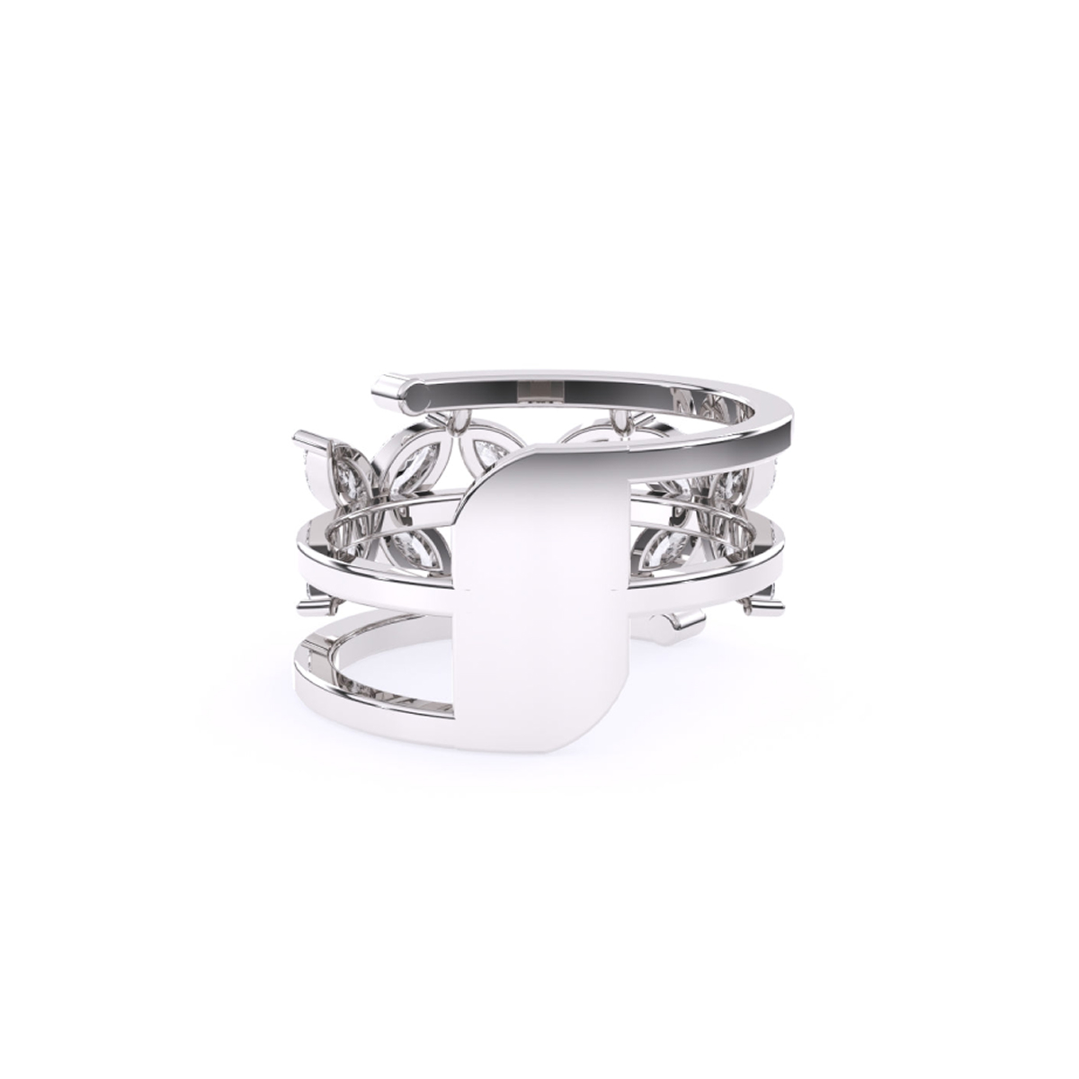 Vintage Style Marquise Diamond Flower Ring